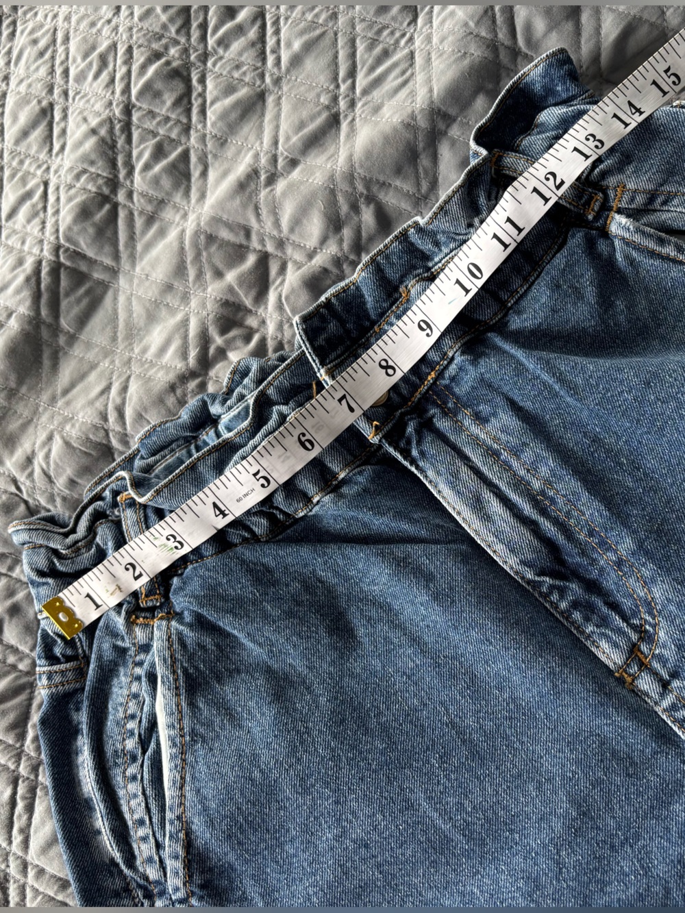 Zara High-Waisted Blue Paperbag Jeans - Picture 7 of 9